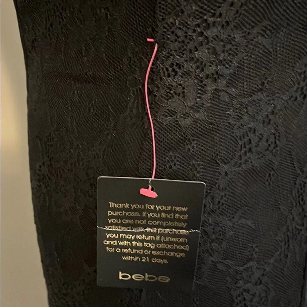 Bebe Bustier Lace Midi Elegant Black Dress Brand New Party Event Gala
